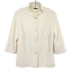 J. McLaughlin Textured Cream Jacket Size Medium